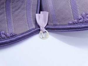 Voile ribbon and engraved charm