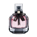 Mon Paris Parfum Floral, d’Yves Saint Laurent, ruban mousseline, strass, apposé manuellement